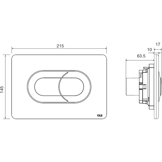 Кнопка смыва Oli Salina (пневматическая) 640097, черный матовый/хром глянцевый - фото, картинка 2 Кнопка смыва Oli Salina (пневматическая) 640097, черный матовый/хром глянцевый - фото 2