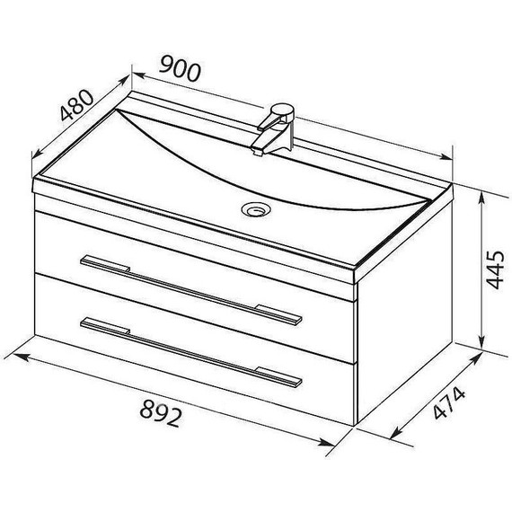 Тумба подвесная с раковиной Aquanet Верона 90 см 272424 (раковина Нота 90) белый матовый - фото 4