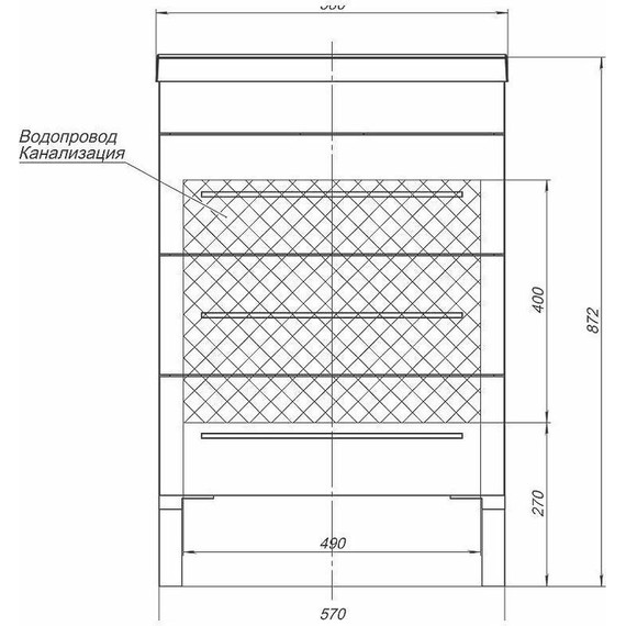 Тумба напольная с раковиной Aquanet Верона 58 см 178253 (3 ящика) белый - фото 7