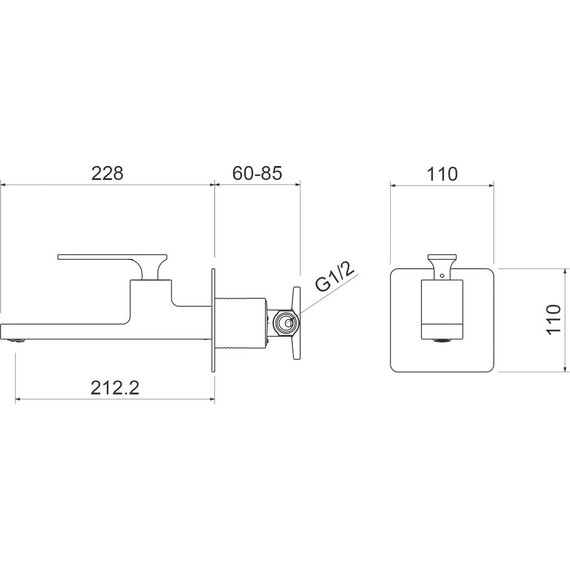 Смеситель для раковины настенный Timo Torne 4372/03SM, чёрный - фото 3