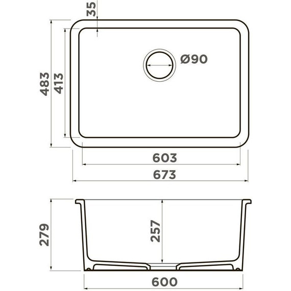 Кухонная мойка Omoikiri Torishima 67 WH-Glossy 4993866, белый глянцевый - фото 2