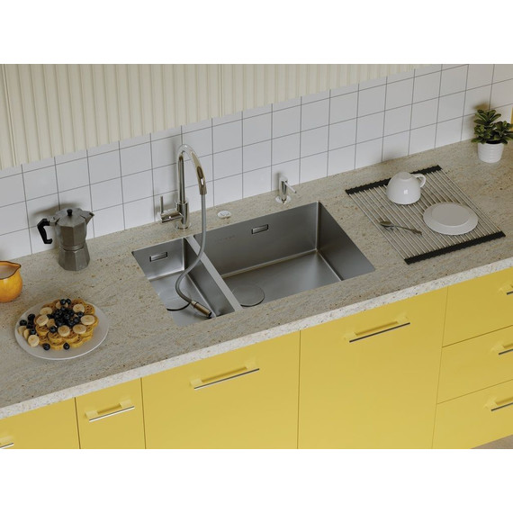 Мойка кухонная Omoikiri Taki 69-2-U/IF SIDE IN-R (4993182) 1,2 мм, нержавеющая сталь, Цвет производителя: нержавеющая сталь - фото 4