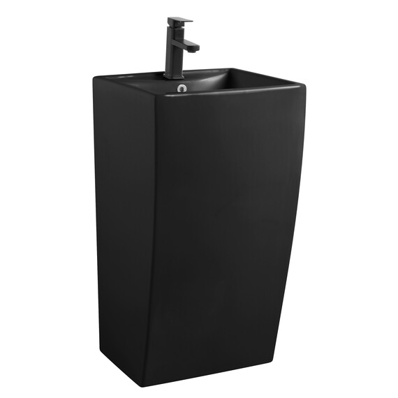 Раковина напольная Azario Comella 48 см AZ-314MB, черный матовый - фото 