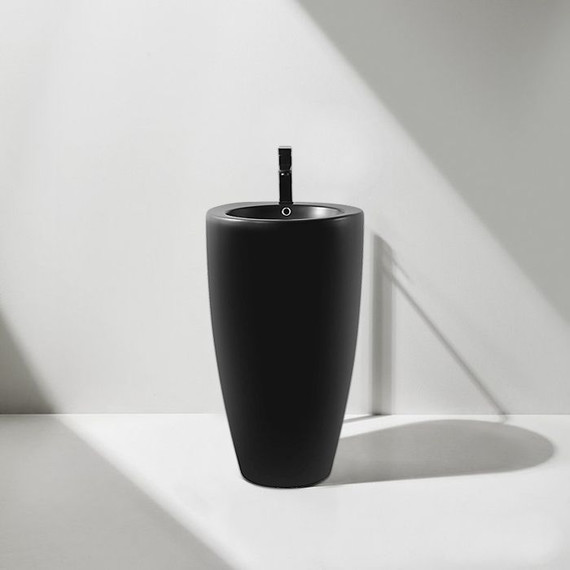 Раковина напольная Azario Comella 50 см AZ-311MB, черный матовый - фото 4