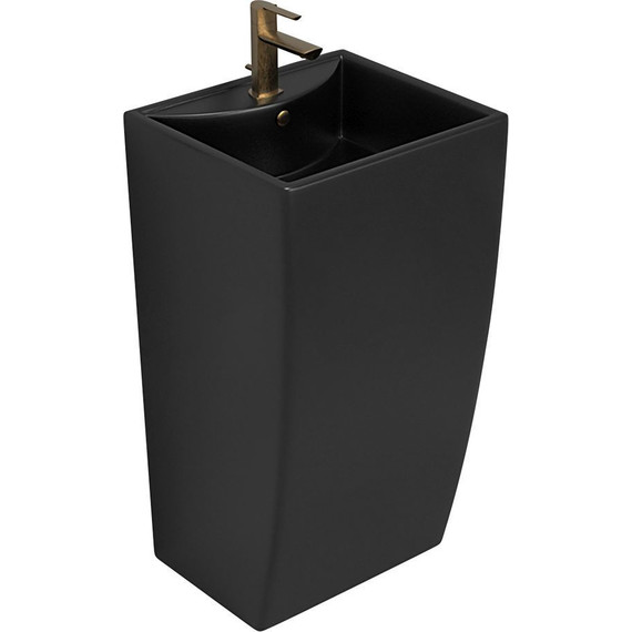Раковина напольная Azario Comella 48 см AZ-314MB, черный матовый - фото 2