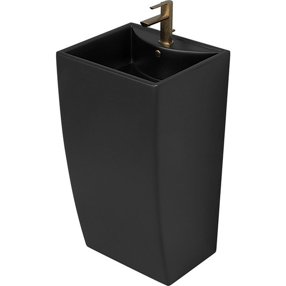 Раковина напольная Azario Comella 48 см AZ-314MB, черный матовый - фото 4