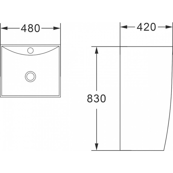 Раковина напольная Azario Comella 48 см AZ-314 - фото, картинка 6 Раковина напольная Azario Comella 48 см AZ-314 - фото 6