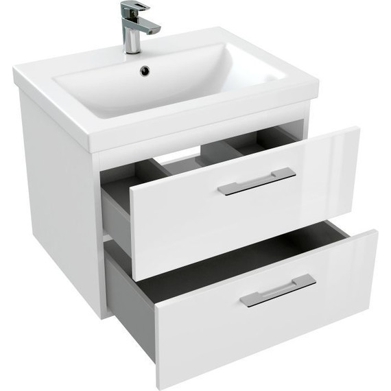 Тумба подвесная с раковиной Cersanit Lara 60 см 64133, 2 ящика, белый - фото, картинка 8 Тумба подвесная с раковиной Cersanit Lara 60 см 64133, 2 ящика, белый - фото 8