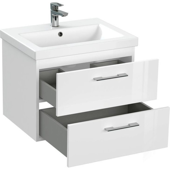 Тумба подвесная с раковиной Cersanit Lara 60 см 64133, 2 ящика, белый - фото, картинка 10 Тумба подвесная с раковиной Cersanit Lara 60 см 64133, 2 ящика, белый - фото 10