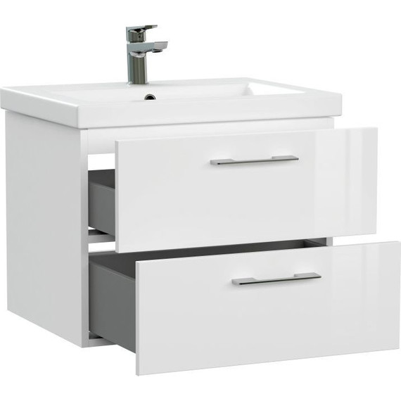 Тумба подвесная с раковиной Cersanit Lara 60 см 64133, 2 ящика, белый - фото, картинка 11 Тумба подвесная с раковиной Cersanit Lara 60 см 64133, 2 ящика, белый - фото 11