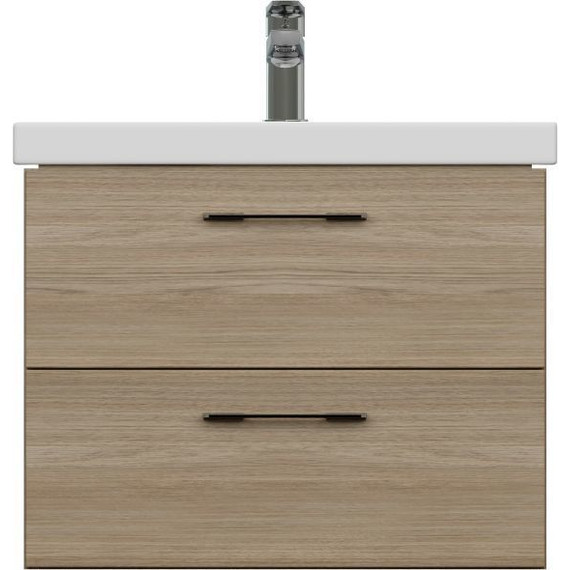 Тумба подвесная с раковиной Cersanit Lara 60 см 64134, орех - фото 6