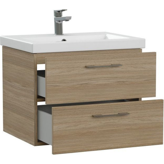 Тумба подвесная с раковиной Cersanit Lara 60 см 64134, орех - фото 10