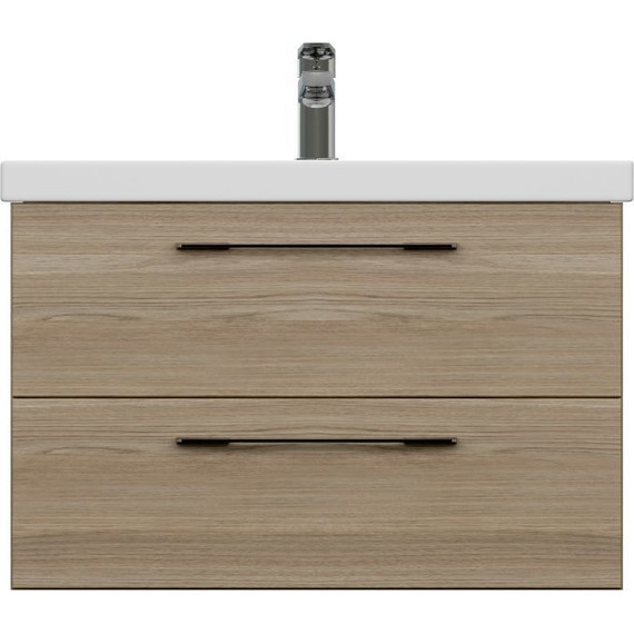 Тумба подвесная с раковиной Cersanit Lara 70 см 64136, орех - фото 6