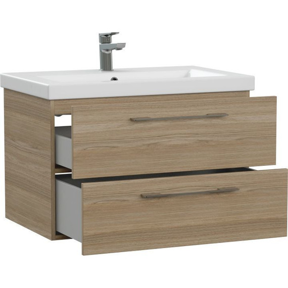 Тумба подвесная с раковиной Cersanit Lara 70 см 64136, орех - фото 10