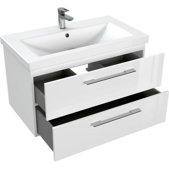 Тумба подвесная с раковиной Cersanit Lara 80 см 64137, 2 ящика, белый - фото, картинка 7 Тумба подвесная с раковиной Cersanit Lara 80 см 64137, 2 ящика, белый - фото 7