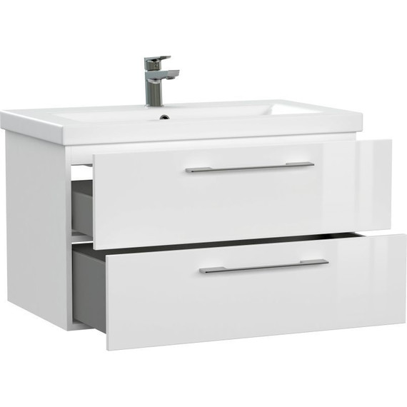 Тумба подвесная с раковиной Cersanit Lara 80 см 64137, 2 ящика, белый - фото, картинка 10 Тумба подвесная с раковиной Cersanit Lara 80 см 64137, 2 ящика, белый - фото 10