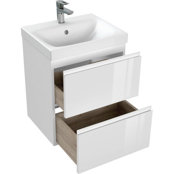 Тумба подвесная с раковиной Cersanit Moduo 50 см 64139, белый - фото, картинка 7 Тумба подвесная с раковиной Cersanit Moduo 50 см 64139, белый - фото 7