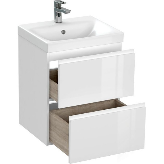 Тумба подвесная с раковиной Cersanit Moduo 50 см 64139, белый - фото, картинка 9 Тумба подвесная с раковиной Cersanit Moduo 50 см 64139, белый - фото 9