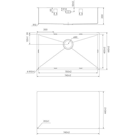 Кухонная мойка Iddis Edifice EDI74G0i77 1,2 мм, графит - фото 12