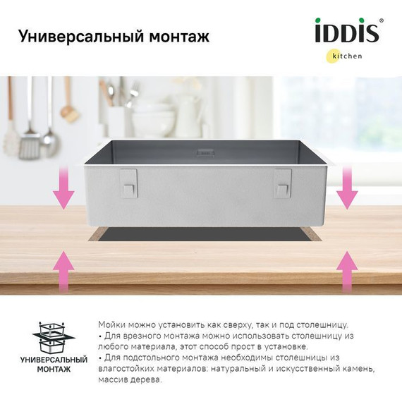Кухонная мойка Iddis Edifice EDI74G0i77 1,2 мм, графит - фото 8