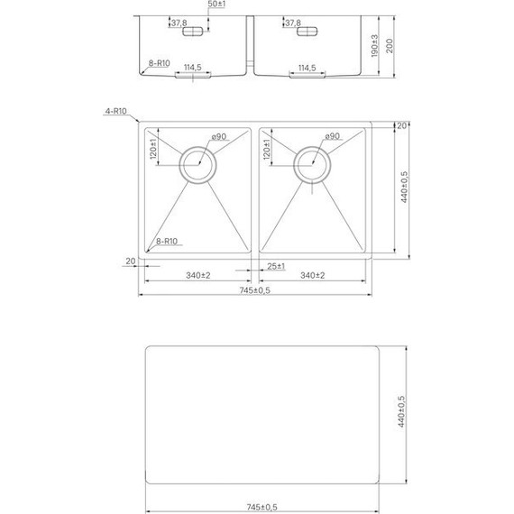 Кухонная мойка Iddis Edifice EDI75B2i77 1,2 мм, золото матовое - фото 12