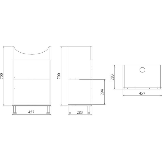 Тумба напольная с раковиной Mirsant Оптима 50 см, белый - фото 8