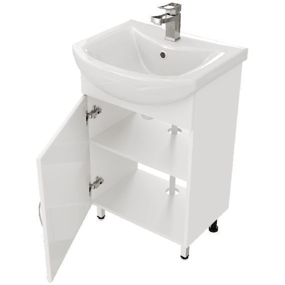 Тумба напольная с раковиной Mirsant Оптима 55 см, белый - фото 3