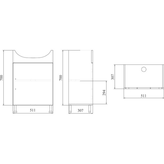 Тумба напольная с раковиной Mirsant Оптима 55 см, белый - фото 8