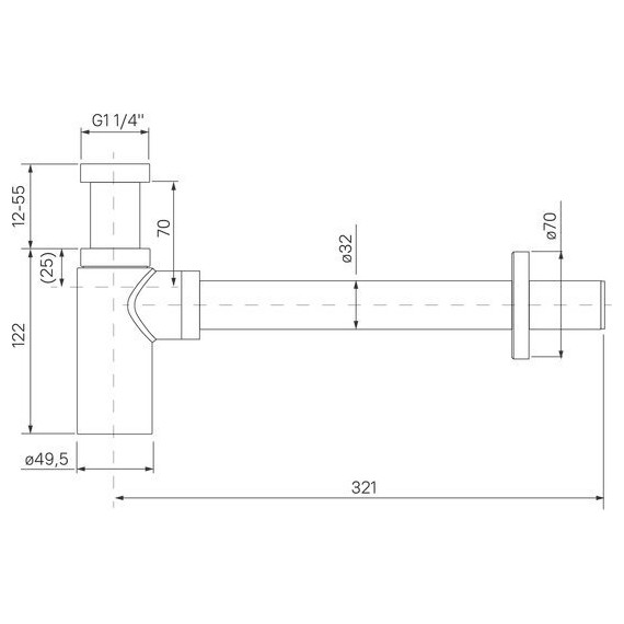 Сифон для умывальника Iddis Optima Home OPTBL00i84, черный матовый - фото 4