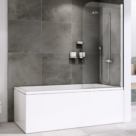 Шторка для ванны Abber Ewiges Wasser 100 см AG52100, хром/прозрачное - фото 