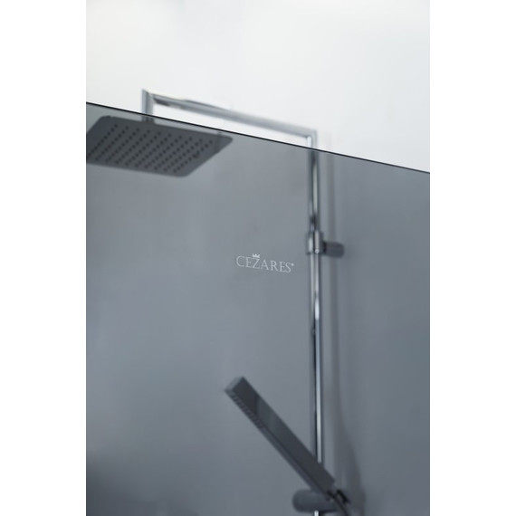 Душевая перегородка Cezares 120 см LIBERTA-L-1-120-120-GR-Cr (подрезаемый кронштейн, стекло 8 мм) хром/тонированное - фото 2