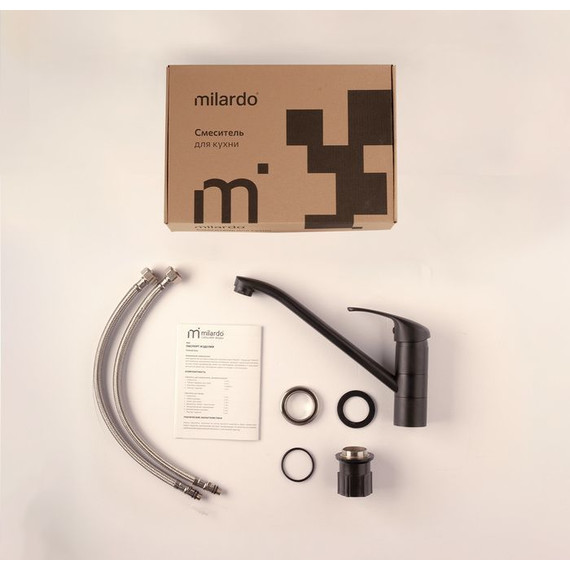 Смеситель для кухни Milardo Meal M02BLR0M05, черный матовый - фото 2