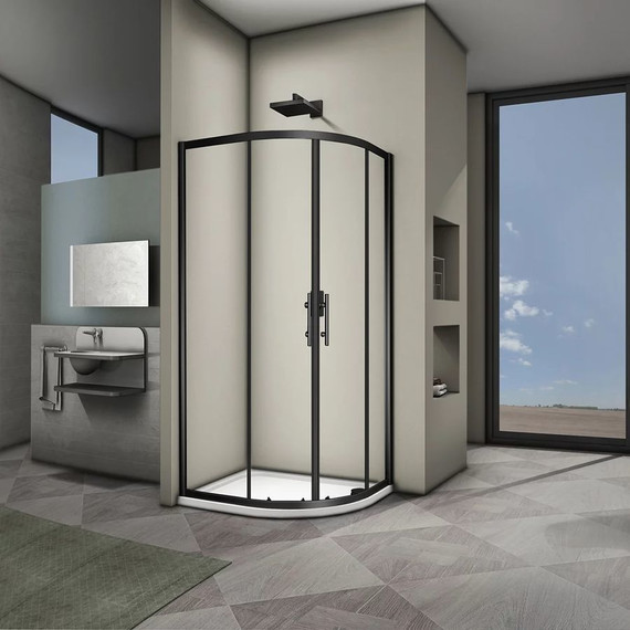 Душевое ограждение Veconi Rovigo 90x90 см RV07B-90-01-C3, чёрный/прозрачное - фото 3