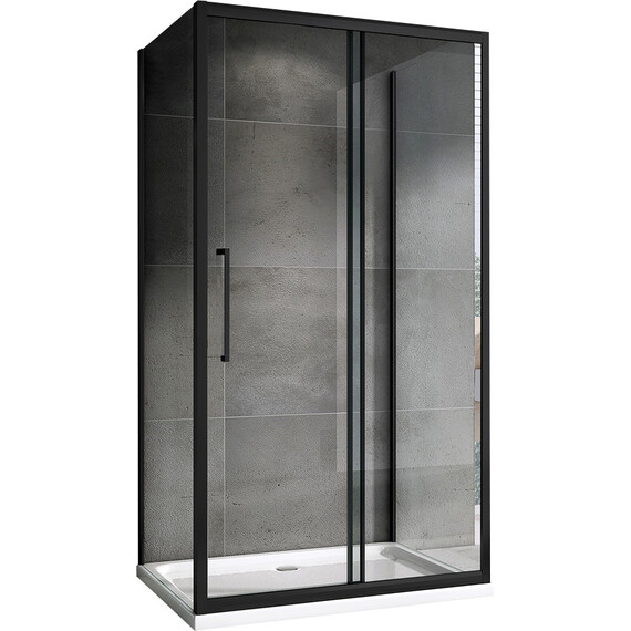 Душевое ограждение Abber Schwarzer Diamant 100х90 см AG30100BH-S90B-S90B, черный/прозрачное - фото 