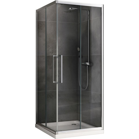 Душевое ограждение Abber Schwarzer Diamant 80х80 см AG02080H, хром/прозрачное - фото 