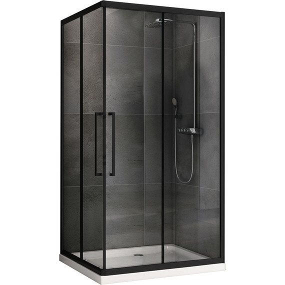 Душевое ограждение Abber Schwarzer Diamant 120х90 см AG02129BH, черный/прозрачное - фото 