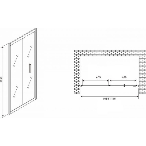 Душевая дверь Abber Sonnenstrand 110 см AG07110, хром/прозрачное - фото 5