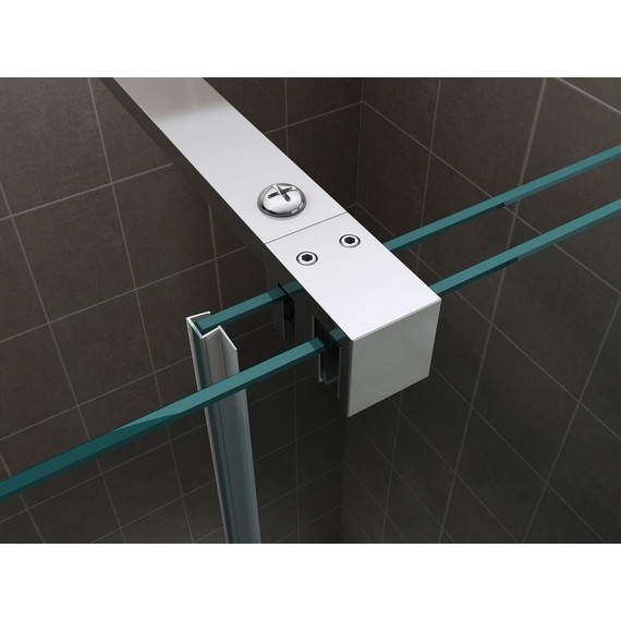 Душевая перегородка Abber Komfort 120 см AG09120 (стекло 8 мм), хром/прозрачное - фото 2