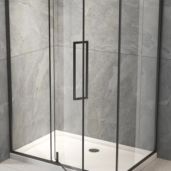 Душевое ограждение Veconi Rovigo 100x80 см RV034B-10080-01-C7, чёрный/прозрачное - фото 3