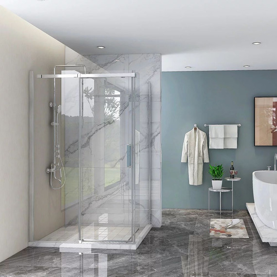 Душевое ограждение Veconi Rovigo 160x100 см RV071-160100PR-01-19C4, хром/прозрачное - фото 3