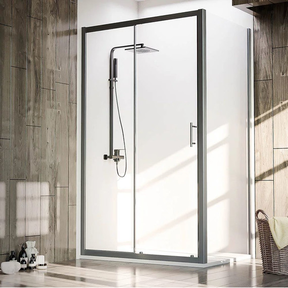 Душевое ограждение Veconi Rovigo 130x100 см RV072B-130100-01-C4, чёрный/прозрачное - фото 3