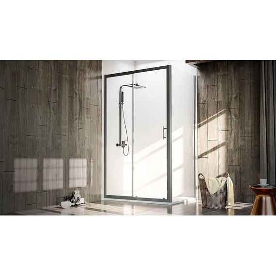 Душевое ограждение Veconi Rovigo 100x100 см RV072B-100100-01-C4, чёрный/прозрачное - фото 4