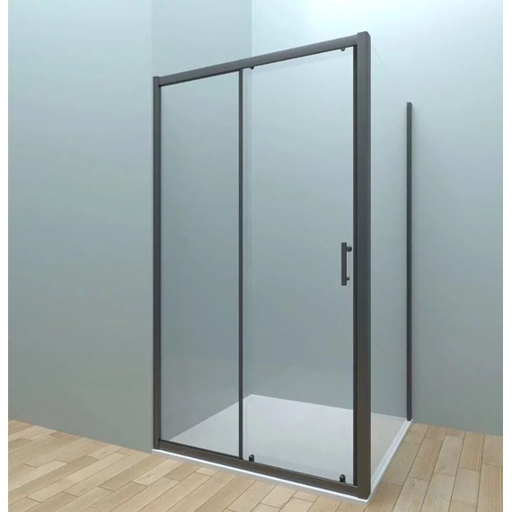 Душевое ограждение Veconi Rovigo 110x100 см RV072B-110100-01-C4, чёрный/прозрачное - фото 