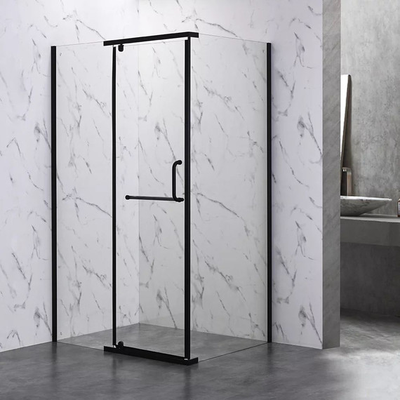 Душевое ограждение Veconi Rovigo 100x80 см RV19B-10080-01-C6, чёрный/прозрачное - фото 