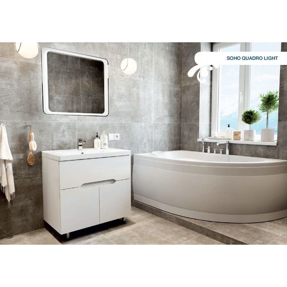 Тумба напольная с раковиной Mirsant Soho Quadro Light 80 см, белый - фото, картинка 5 Тумба напольная с раковиной Mirsant Soho Quadro Light 80 см, белый - фото 5