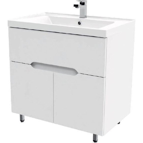 Тумба напольная с раковиной Mirsant Soho Quadro Light 80 см, белый - фото, картинка 3 Тумба напольная с раковиной Mirsant Soho Quadro Light 80 см, белый - фото 3