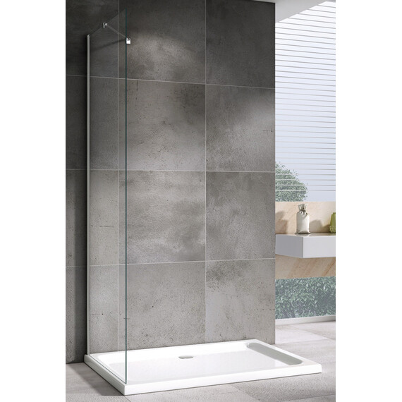 Боковая стенка Abber Zart 100 см S101, хром/прозрачное - фото 