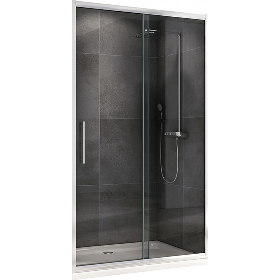 Душевая дверь Abber Schwarzer Diamant 160 см AG30160H, хром/прозрачное - фото 
