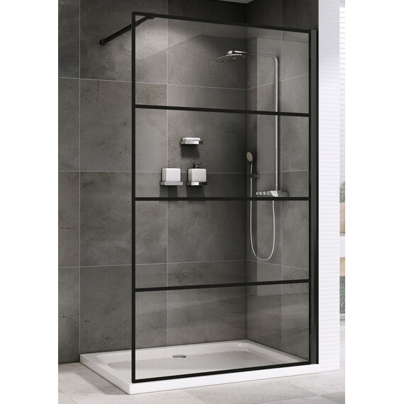 Душевая перегородка Abber Immer Offen 100 см AG65100B, черный/прозрачное - фото 