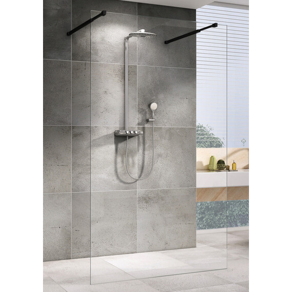 Душевая перегородка Abber Immer Offen 120 см AG68120B8 (стекло 8 мм), черный/прозрачное - фото 